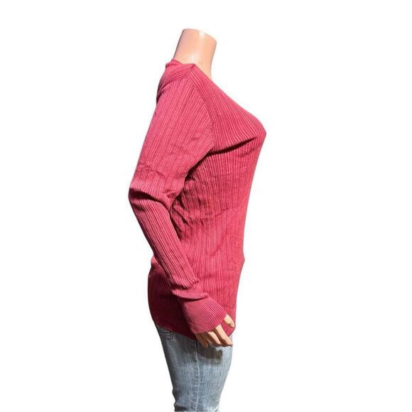 Long sleeve Henley pink knitted top L - Picture 5 of 6